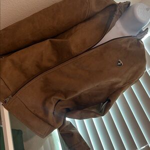 Brown Suede Jacket with Logo
